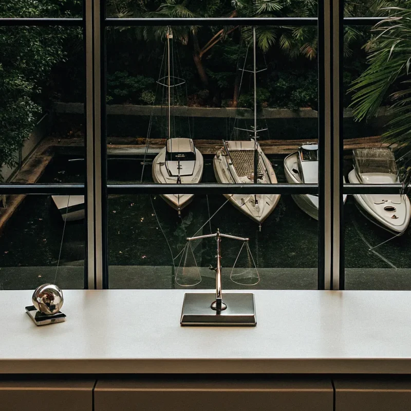 Boats docked at a marina, available via a boat rental or subscription.