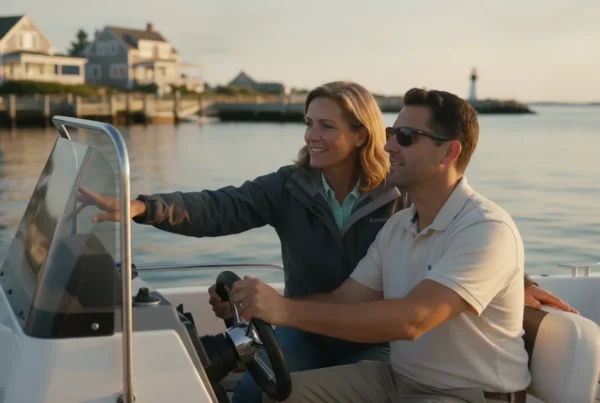 Massachusetts boating instructor guiding an adult learner